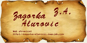 Zagorka Alurović vizit kartica